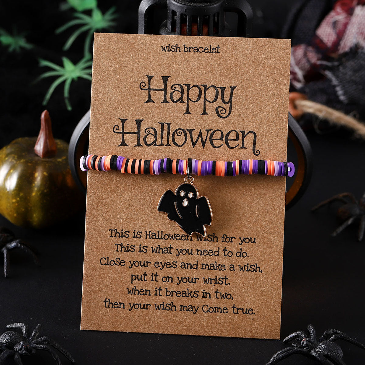 Wholesale  Ghost Pumpkin Skull Pendant Elastic Adjustable Bracelet